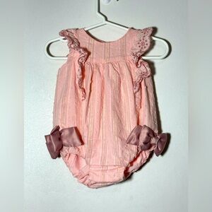 Cynthia Rowley Pink Baby Romper with Bows Size 3-6 months Spring Summer